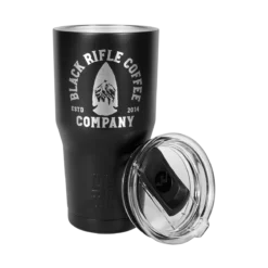 Black Rifle Coffee Company Big Frig 20 oz EST Arrowhead Tumbler 8 Black Rifle Coffee Company Big Frig 20 oz EST Arrowhead Tumbler -Black Rìle Coffee Shop 20OZ BIGFRIG BLACK ARROWHEAD TUMBLER FRONT W LID 1200