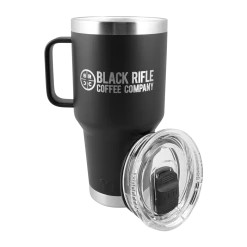 Black Rifle Coffee Company BRCC X YETI Optic Rambler 30oz Traveler Mug -Black Rìle Coffee Shop 211118 intl trinitystevens brcc yeti optic rambler 30oz travel mug back front with lid 1200