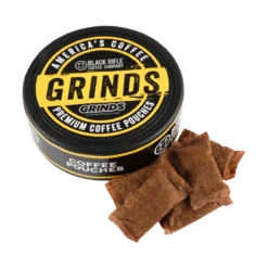 Black Rifle Coffee Company BRCC x Grinds 11 Black Rifle Coffee Company BRCC x Grinds -Black Rìle Coffee Shop 220207 intl trinitystevens brcc grinds coffee pouches side angle with pouches 1200