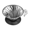 Black Rifle Coffee Company Hario V60 Metal Coffee Dripper 02 Silver 1 Black Rifle Coffee Company Hario V60 Metal Coffee Dripper 02 Silver -Black Rìle Coffee Shop SILVER HARIO METAL DRIPPER POUR OVER HANDLE RIGHT 1200