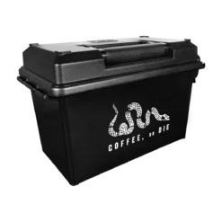 Black Rifle Coffee Company Coffee, Or Die Snake Ammo Can 6 Black Rifle Coffee Company Coffee, Or Die Snake Ammo Can -Black Rìle Coffee Shop SMALL AMMO CAN COD SIDE ANGLE 1200