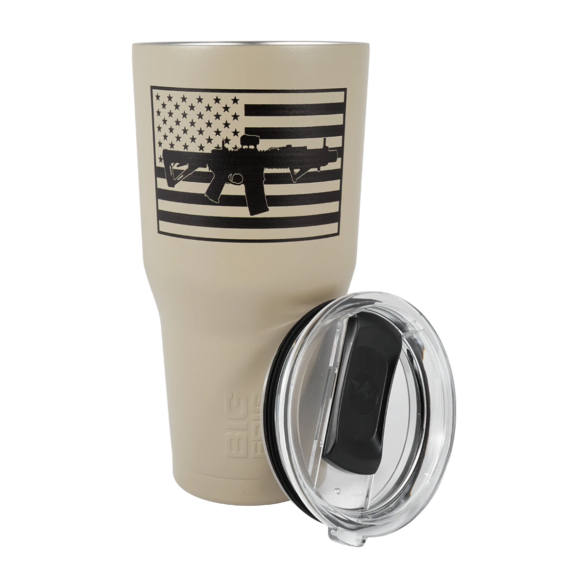 TAN_SBR_FLAG_30OZ_BIG_FRIG_TUMBLER_LID_SEPARATE_1200.png Black Rifle Coffee Company SBR Flag Tumbler, BF, TAN, 30oz -Black Rìle Coffee Shop TAN SBR FLAG 30OZ BIG FRIG TUMBLER LID SEPARATE 1200